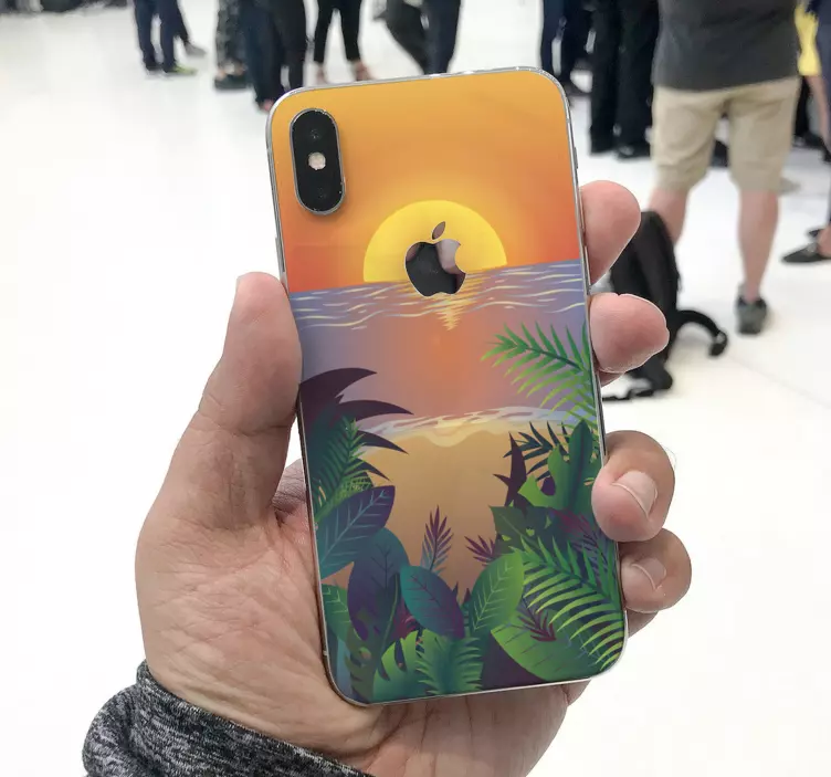 Adesivi animali per bambini tramonto con palme - TenStickers