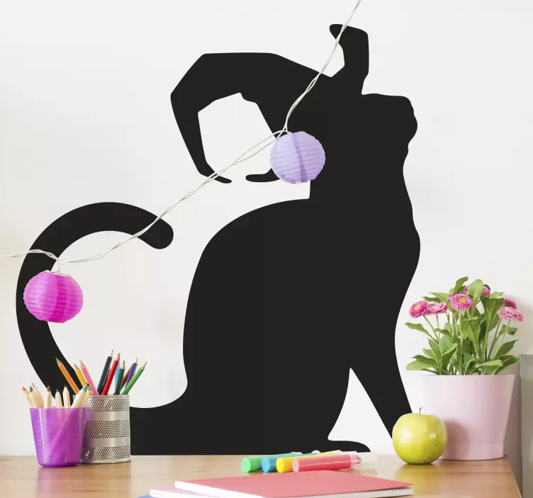 Adesivo contorno di gatto elegante - TenStickers