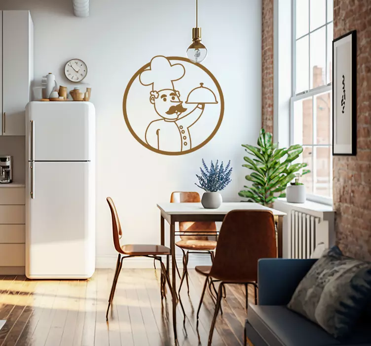 Adesivo murale cucina disegno dello chef - TenStickers