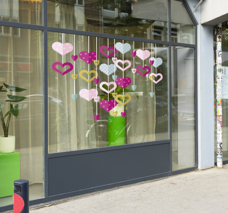 Adesivo da parete ghirlanda cuore - TenStickers