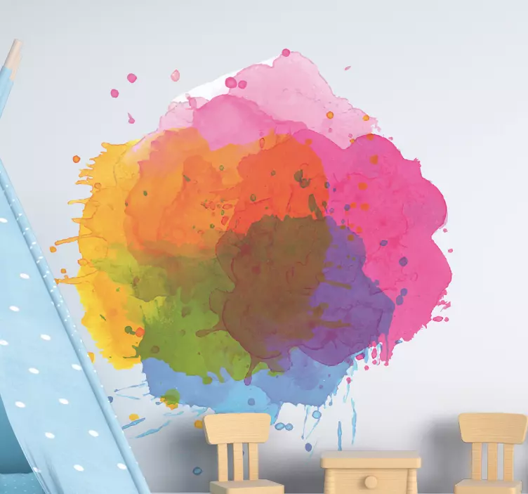 Adesivo decorativo arte di schizzi colorati - TenStickers