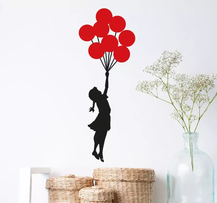 Adesivo decorativo Banksy bimba che vola - TenStickers