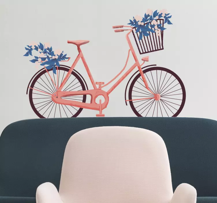 Adesivo decorativo bici fiori - TenStickers
