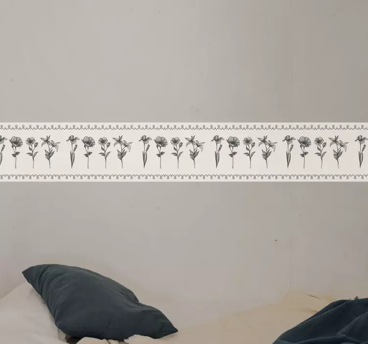 Adesivo decorativo bordo floreale elegante - TenStickers