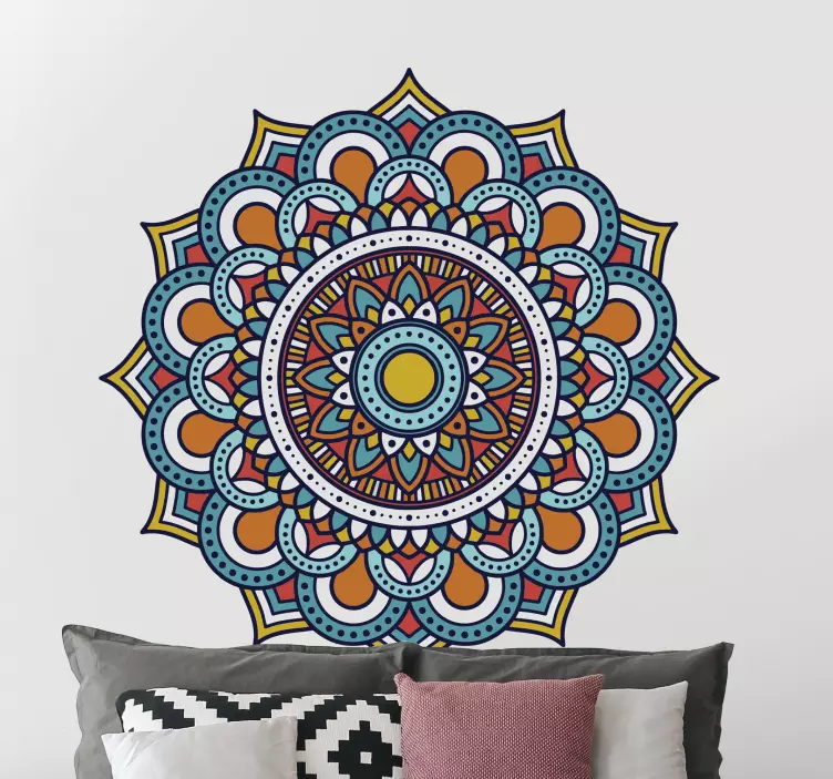 Adesivo decorativo disposizione di mandala vibrante - TenStickers