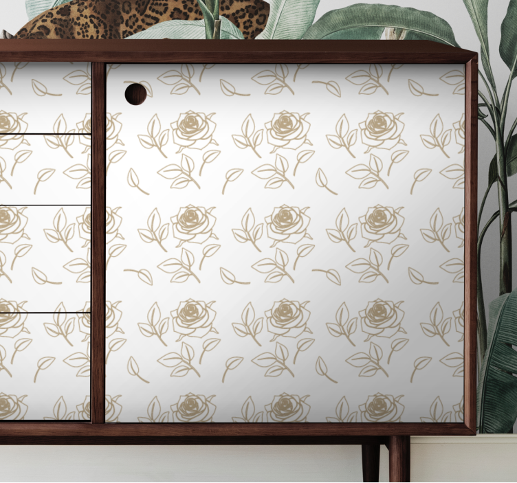 Adesivo decorativo elegante motivo a rosa - TenStickers