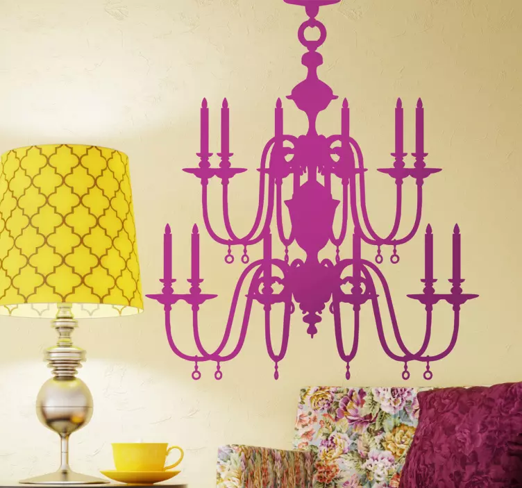 Adesivo decorativo elegante sagoma di lampadario - TenStickers