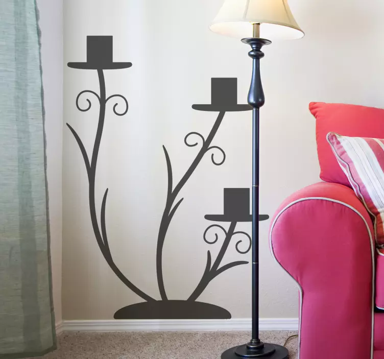 Adesivo decorativo elegante silhouette floreale - TenStickers