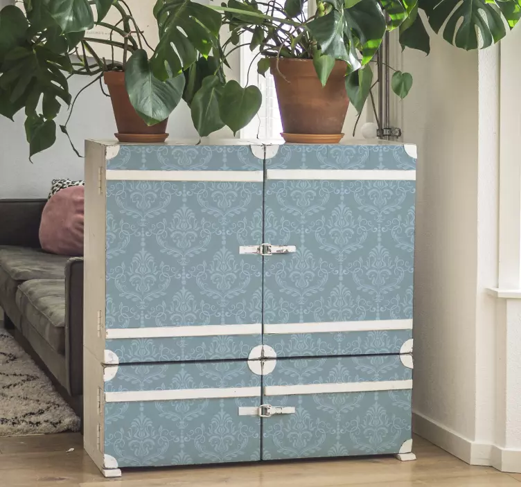 Carta adesiva per mobile blu elegante barocco - TenStickers