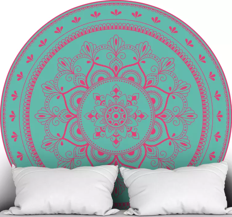 Adesivo testata letto illustrazione del motivo mandala - TenStickers