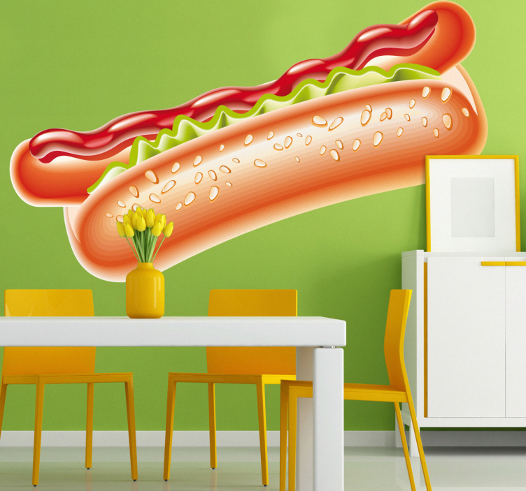 Adesivo decorativo illustrazione hot dog colorato - TenStickers