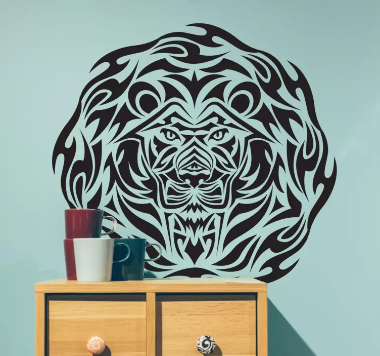 adesivo decorativo leone tribale - TenStickers
