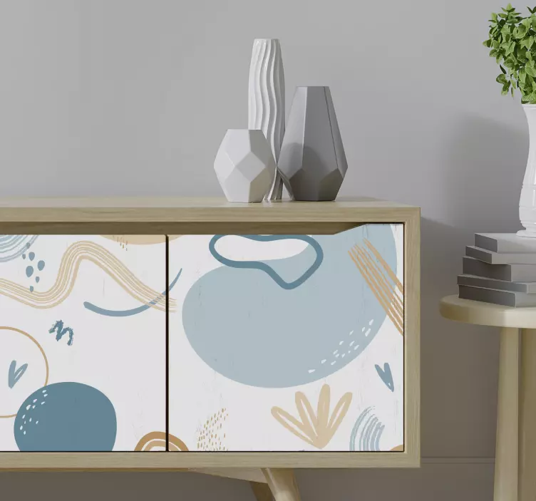 Adesivo decorativo motivi a onde astratti - TenStickers