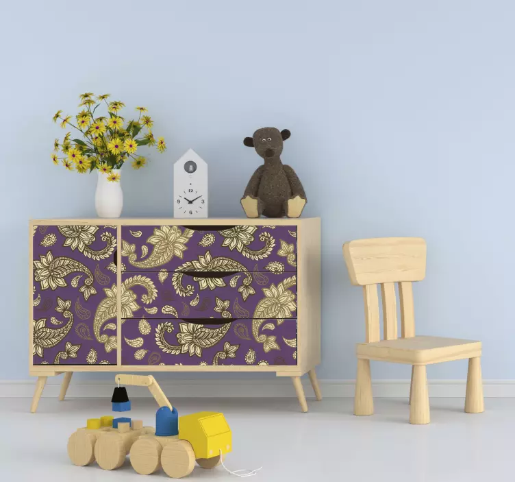 Adesivo decorativo motivo floreale viola - TenStickers