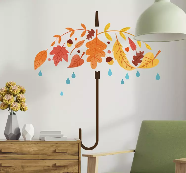 Adesivo decorativo ombrello autunno - TenStickers