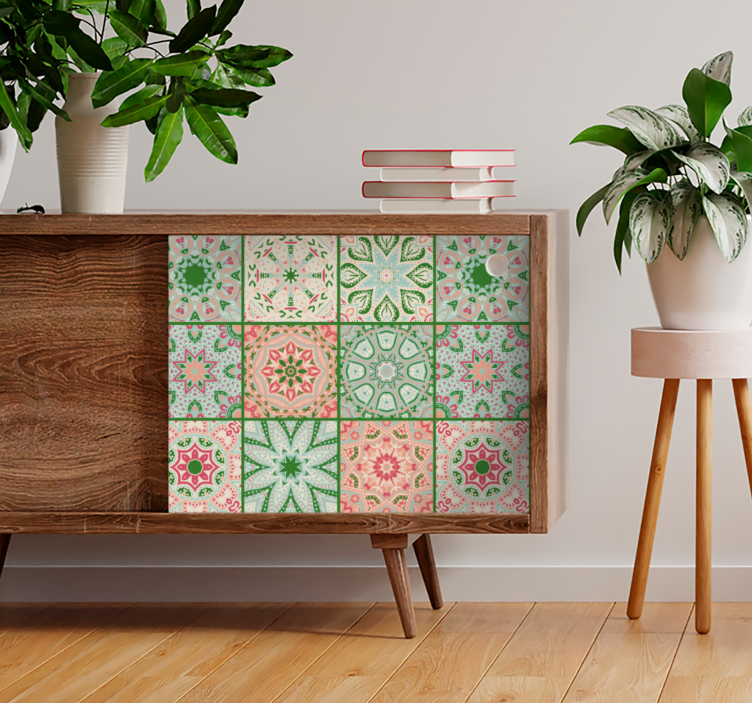 Adesivo decorativo piastrelle a motivi colorati - TenStickers