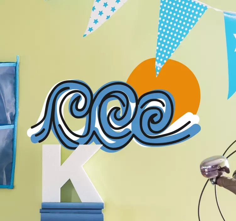 Adesivo decorativo tre onde - TenStickers