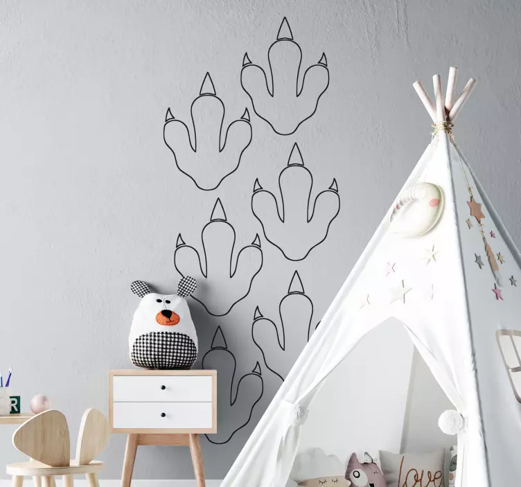 Adesivo design impronte di dinosauro - TenStickers