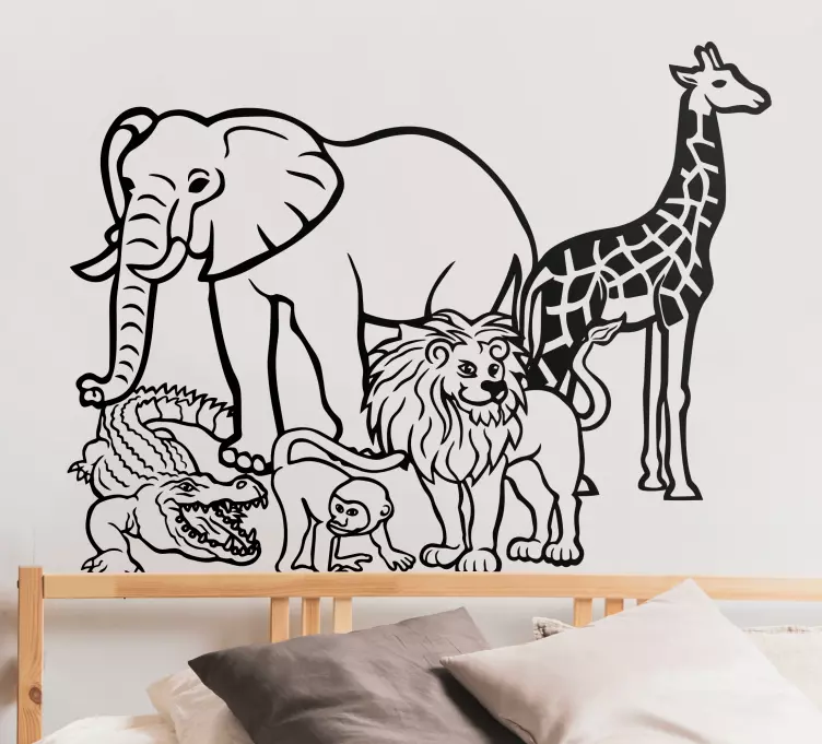 Adesivo animale selvatico gruppo di animali da safari - TenStickers
