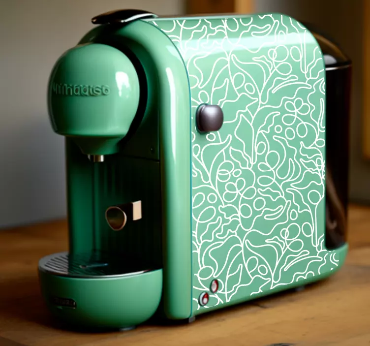 Adesivo per elettrodomestico pianta del caffè astratta - TenStickers