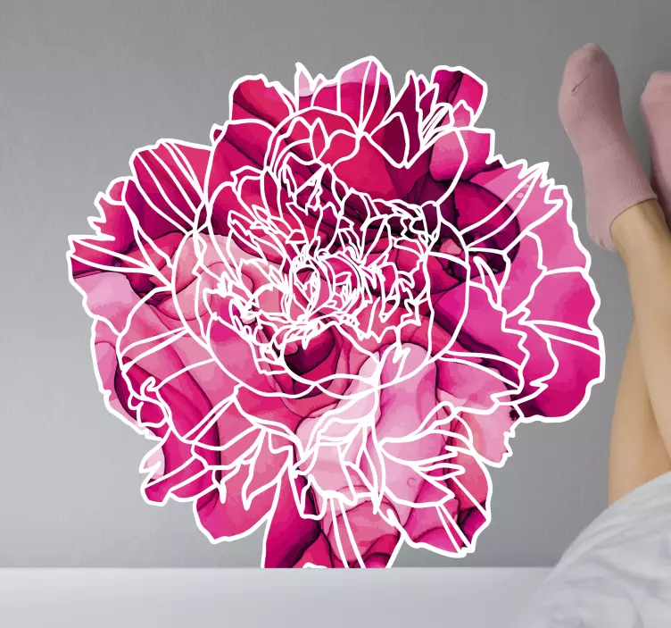 Adesivo fiore elegante contorno floreale - TenStickers