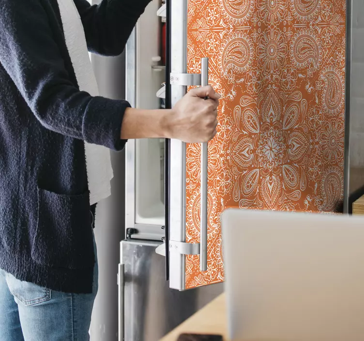 Adesivo per frigo elegante motivo arancione - TenStickers