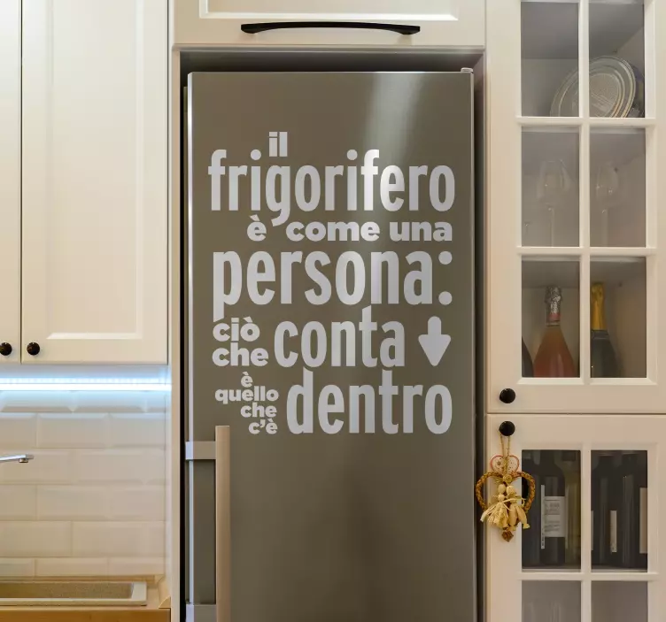 Adesivo per frigo "Il frigorifero è come una persona" tradotto in - TenStickers