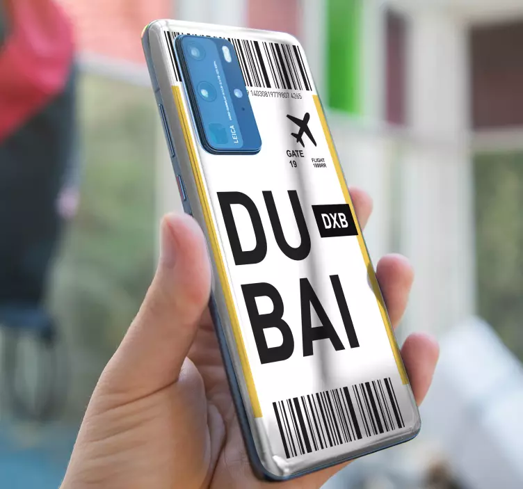 Adesivo Huawei carta d'imbarco di dubai - TenStickers