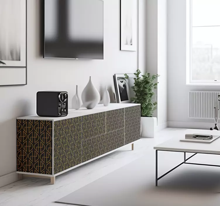 Adesivo linee nere e dorate - TenStickers