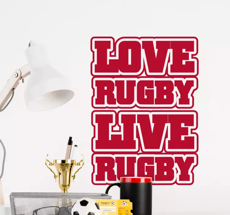 Adesivo love rugby live rugby - TenStickers