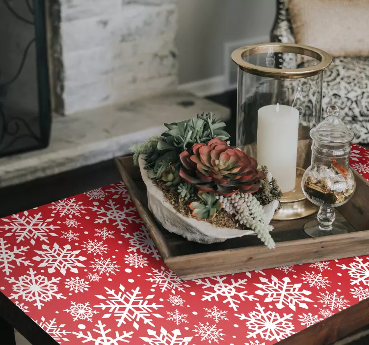 Adesivo motivo a fiocco di neve rosso - TenStickers