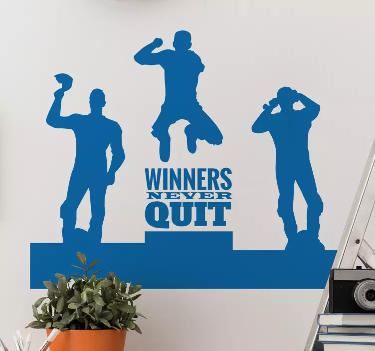 Adesivo moto winners never quit - TenStickers