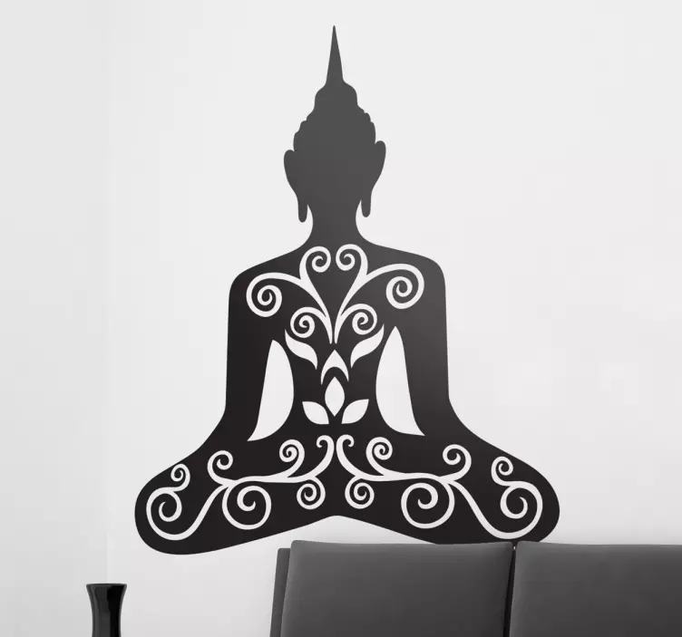 Adesivo Murale Buddha Floreale - TenStickers