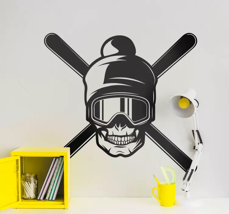 Adesivo calavera pirata sci - TenStickers