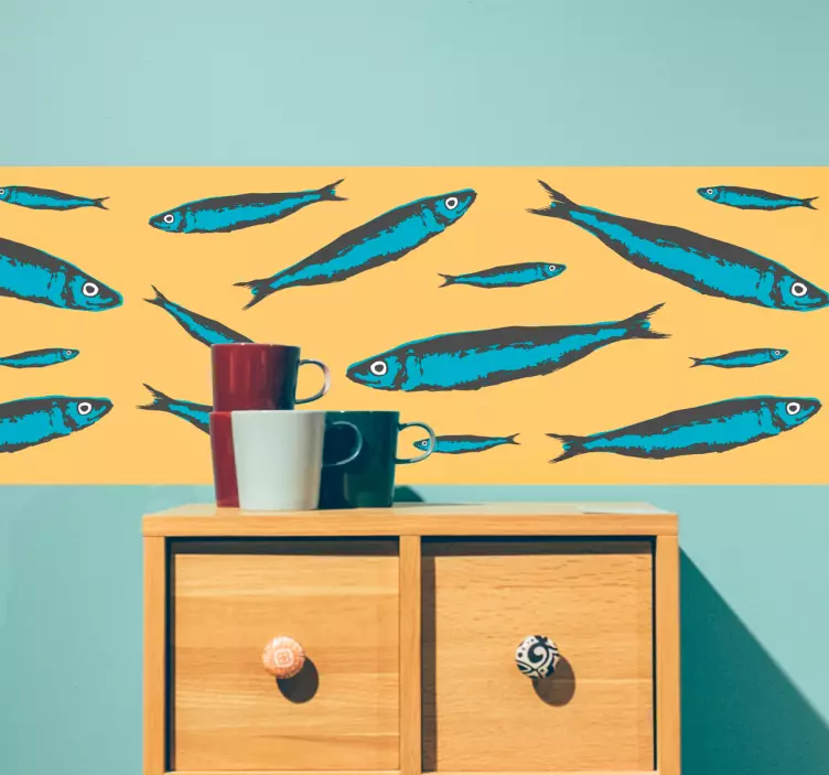 Adesivo murale decorativo sardine - TenStickers