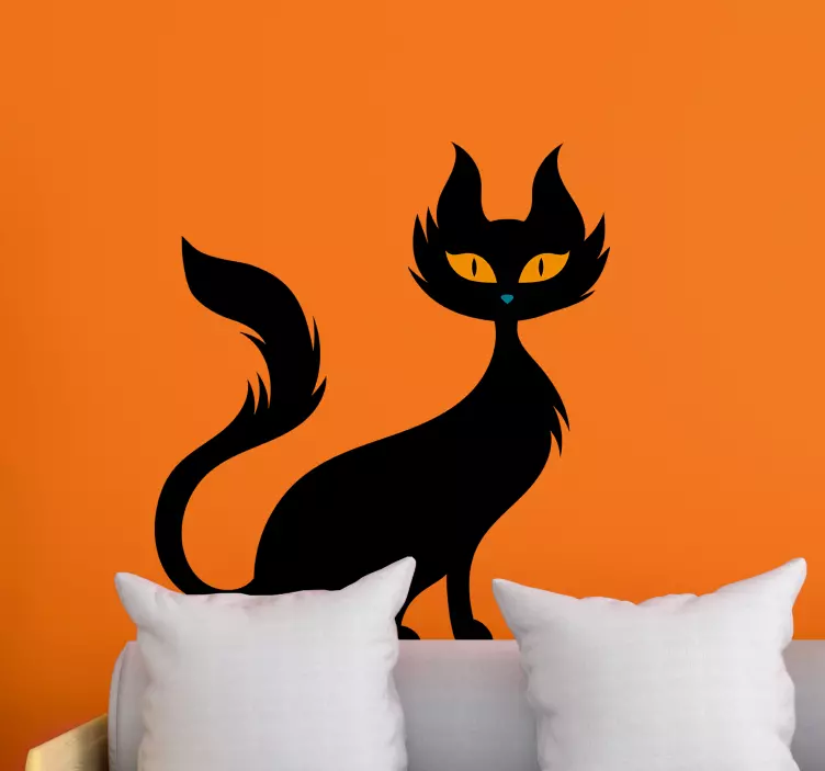 Adesivo murale Halloween gatto nero - TenStickers