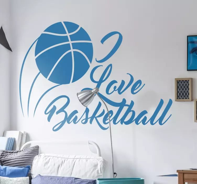 Adesivo Murale I Love Basketball - TenStickers
