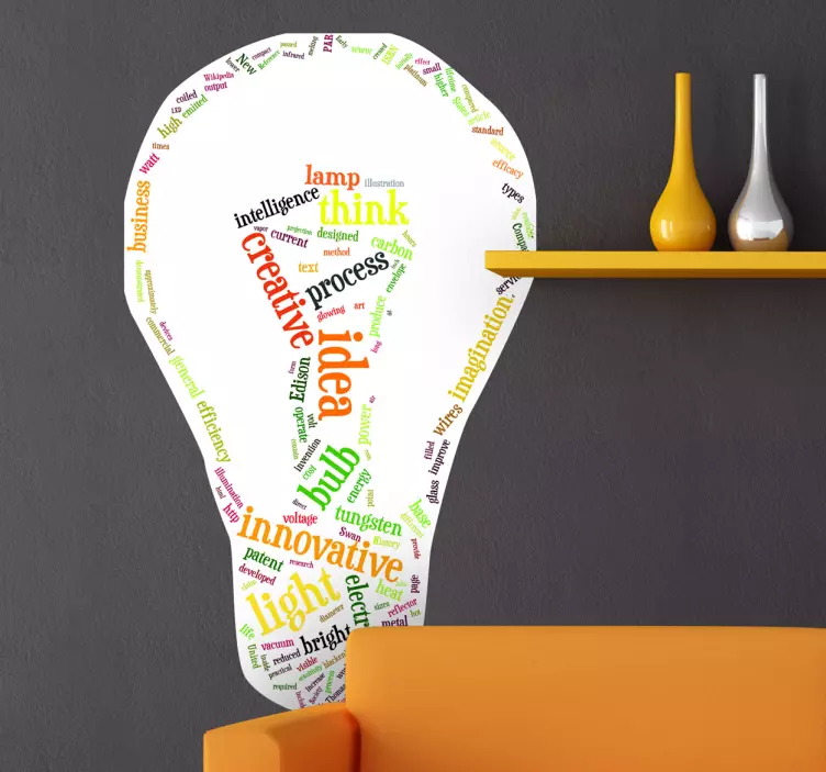 Adesivo murale lampadina idea - TenStickers