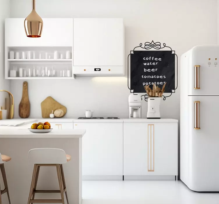 Adesivo murale lavagna quadrata vintage - TenStickers