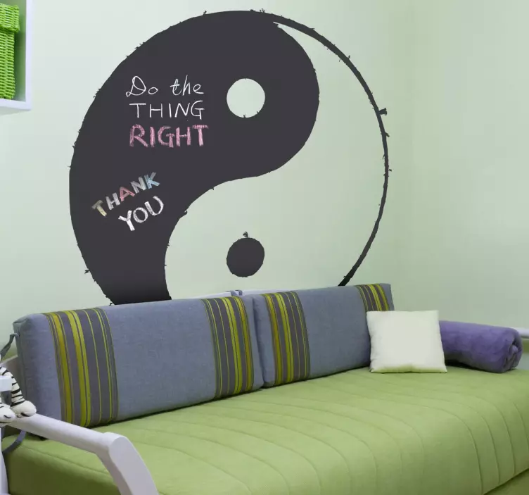Adesivo murale lavagna Yin Yang - TenStickers