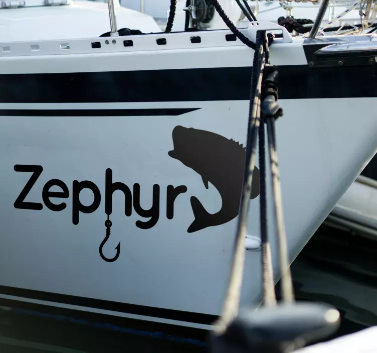 Adesivo personalizzato amo e pesce - TenStickers