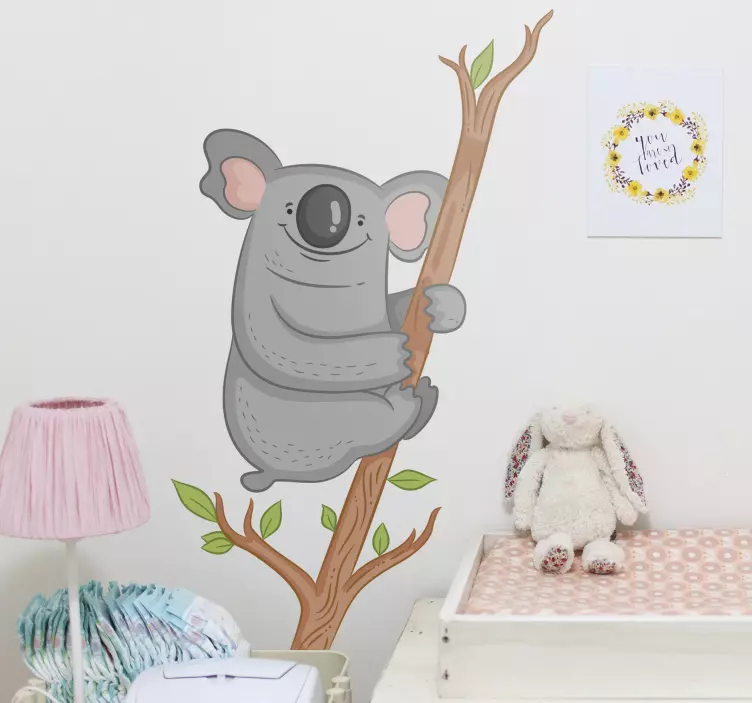 Adesivi animali per bambini carino koala che si arrampica - TenStickers