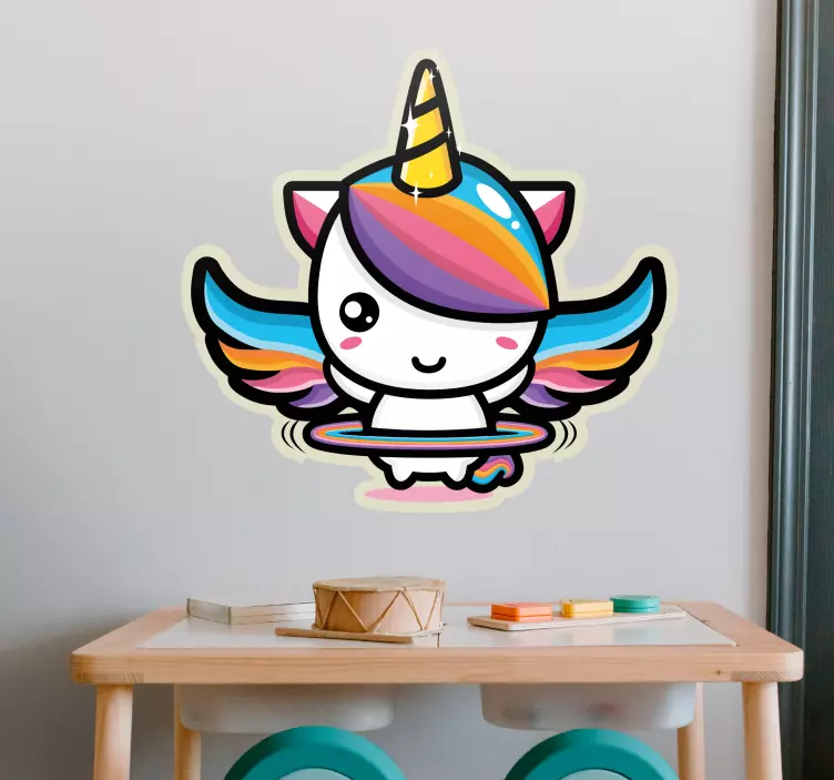 Adesivo per bambini carino unicorno volante - TenStickers