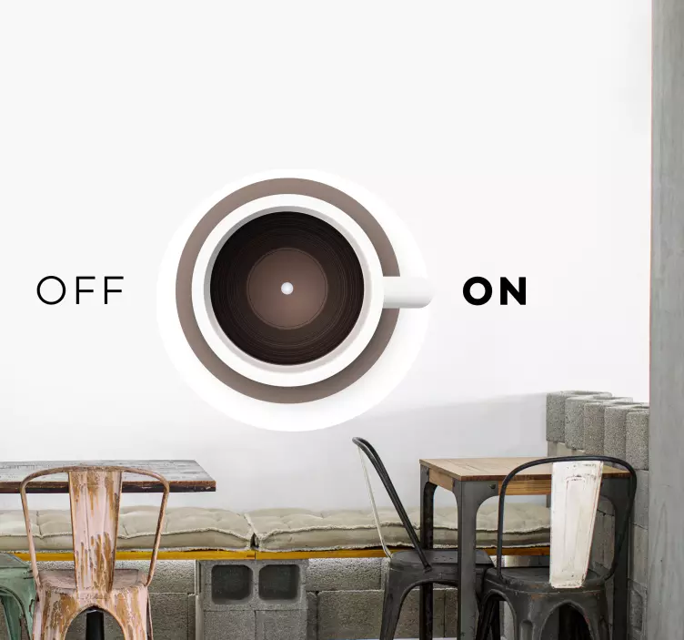 Adesivi animali per bambini concetto di tazza di caffè - TenStickers