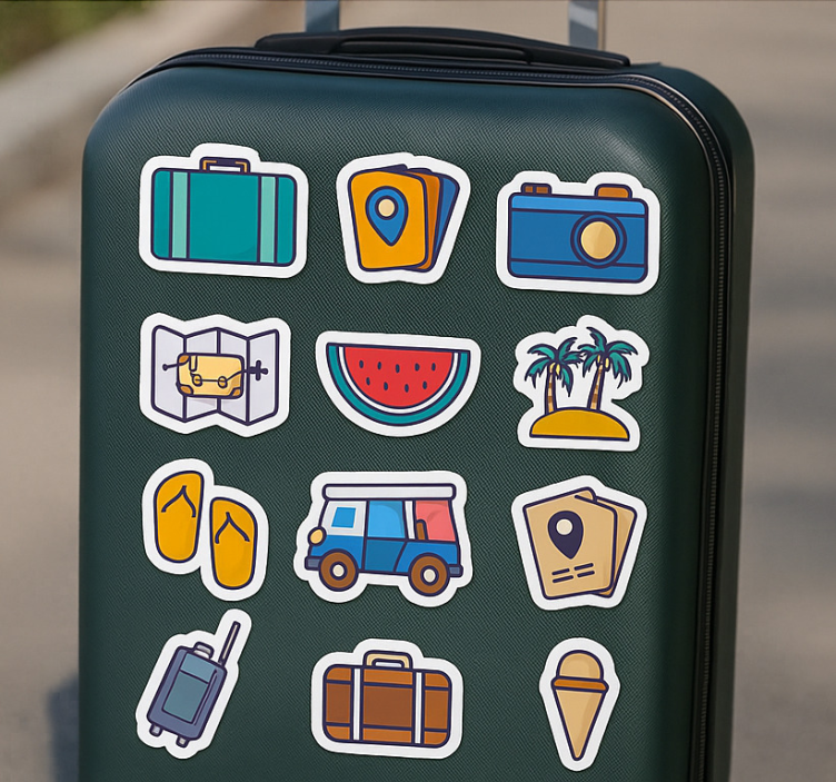 Adesivi animali per bambini icone di viaggio minimaliste - TenStickers