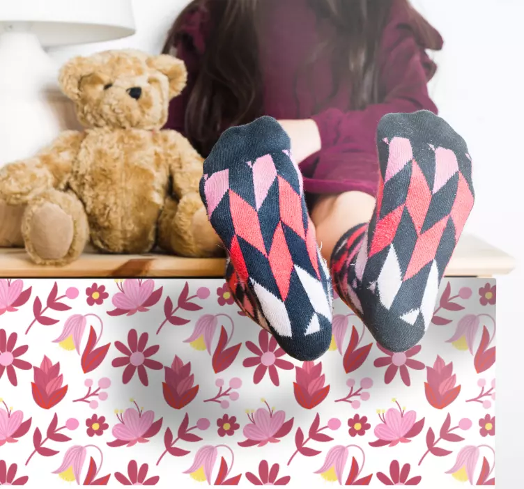 Carta adesiva per mobile motivo floreale rosa - TenStickers