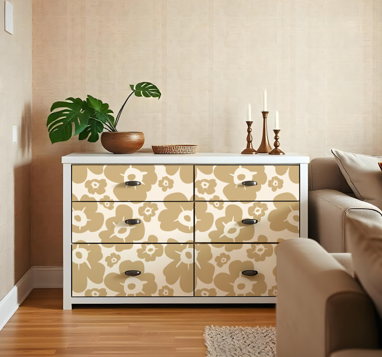 Adesivi animali per bambini papaveri beige - TenStickers