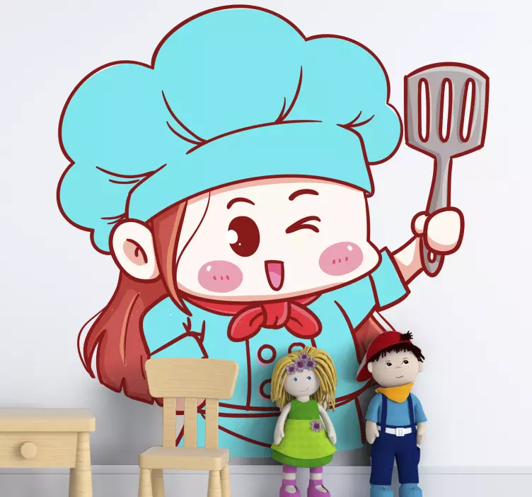 Adesivi animali per bambini personaggio chef allegro - TenStickers