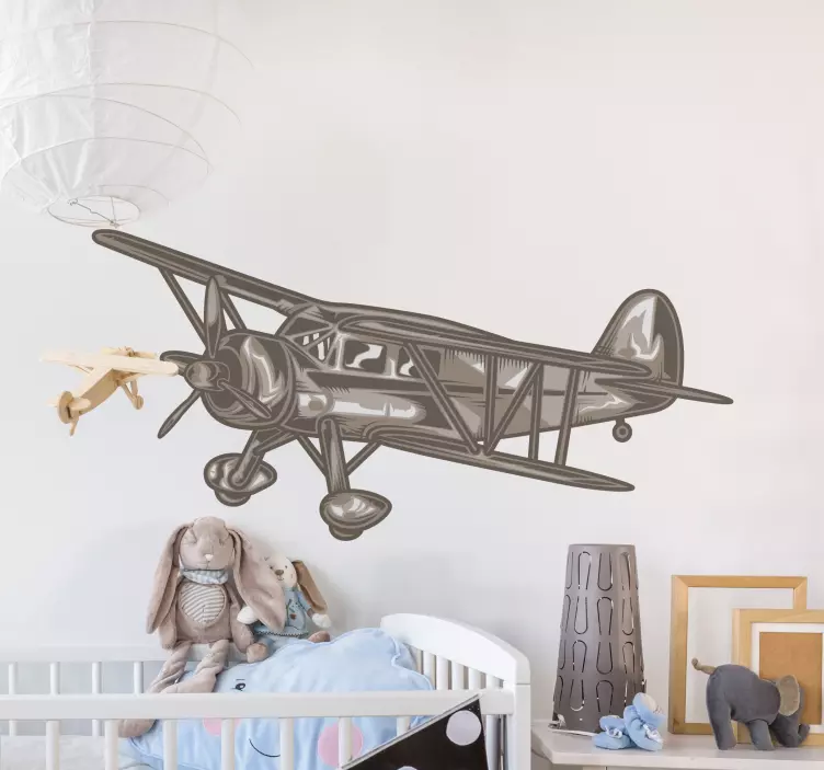 Adesivi animali per bambini progettazione di aerei d'epoca - TenStickers