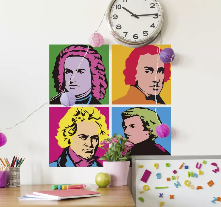 Adesivo musicale ritratti di compositori classici - TenStickers